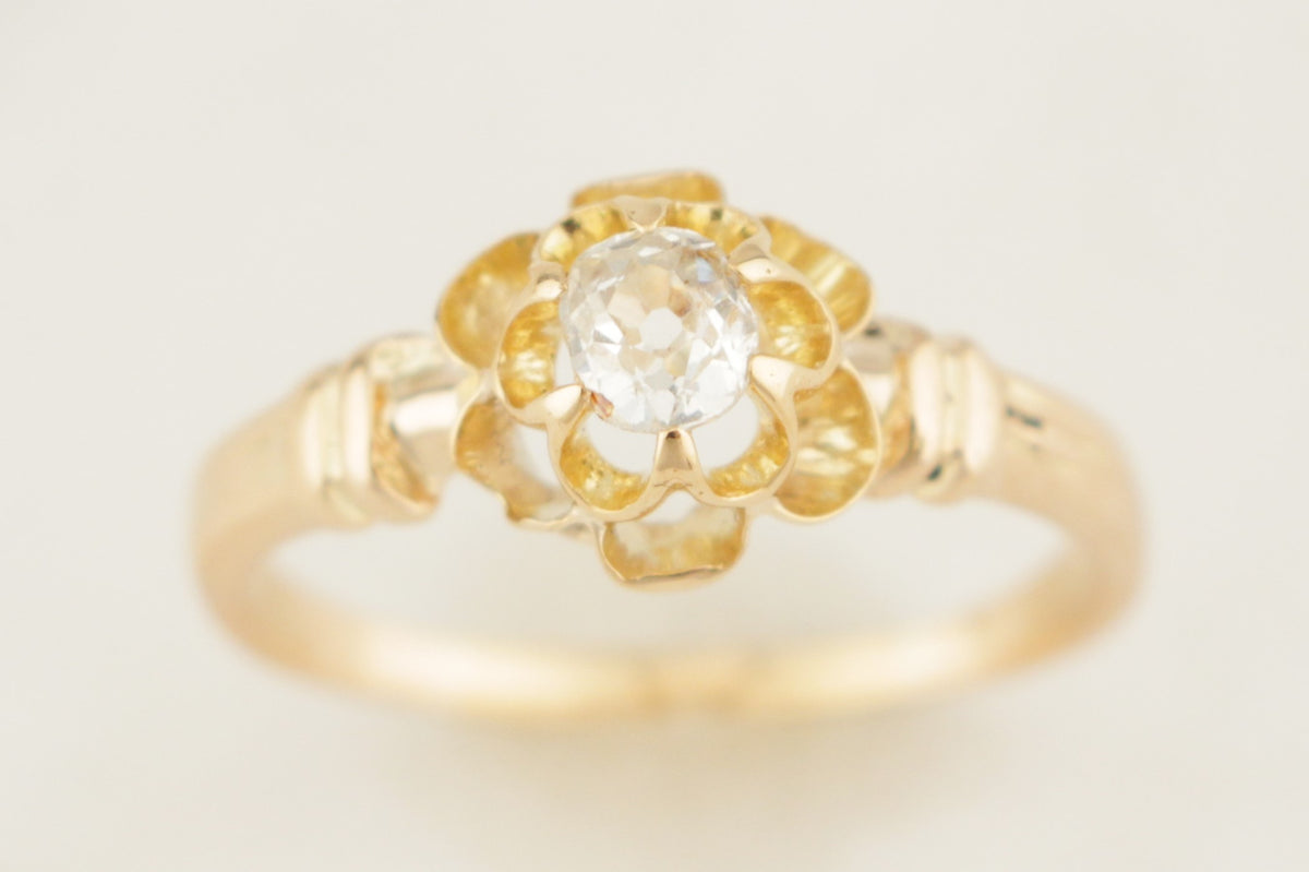 ANTIQUE EDWARDIAN c1900 OLD MINE CUT SOLATAIRE 18ct GOLD