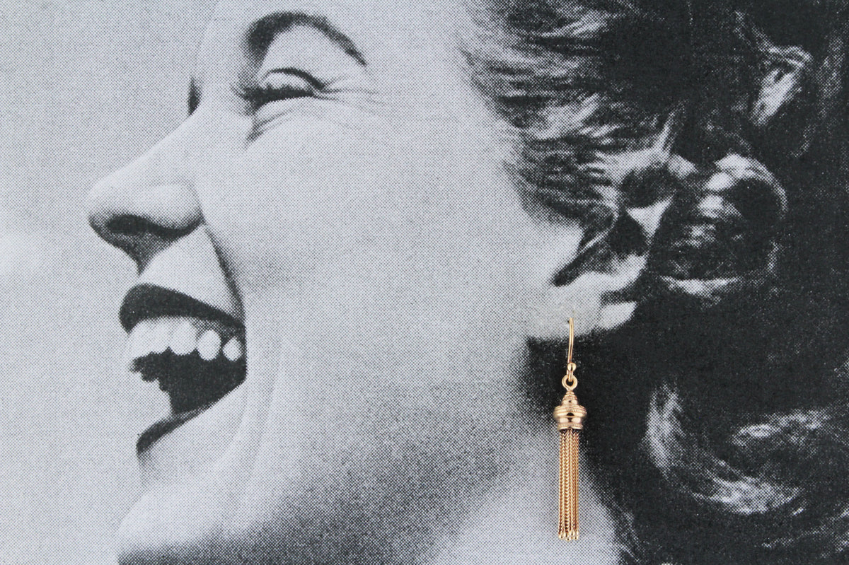 ANTIQUE EDWARDIAN TASSEL EARRINGS 9ct GOLD