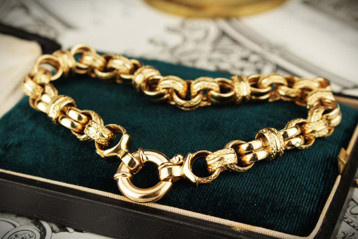 VINTAGE ITALIAN 18ct GOLD ETCHED LINK BRACELET