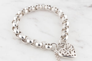 VINTAGE ESTATE 'DAY & NIGHT' BRACELET ON STERLING SILVER