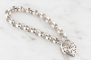 VINTAGE ESTATE 'DAY & NIGHT' BRACELET ON STERLING SILVER