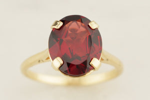 R&V CUSTOM PYROPE GARNET COCKTAIL RING 9ct  GOLD