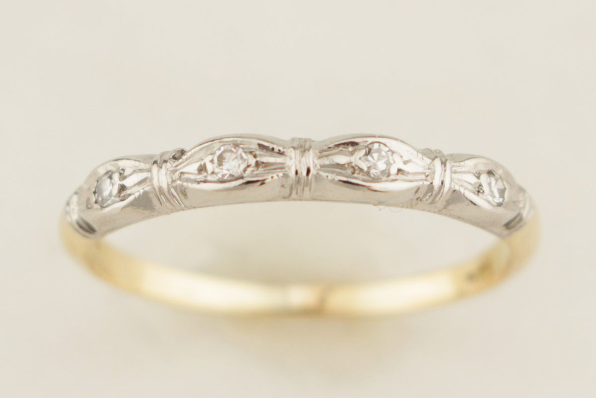 ANTIQUE ART DECO c1920 DIAMOND BAND 18ct GOLD