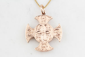 ANTIQUE VICTORIAN c1850 CROSS LOCKET PENDANT 9ct GOLD