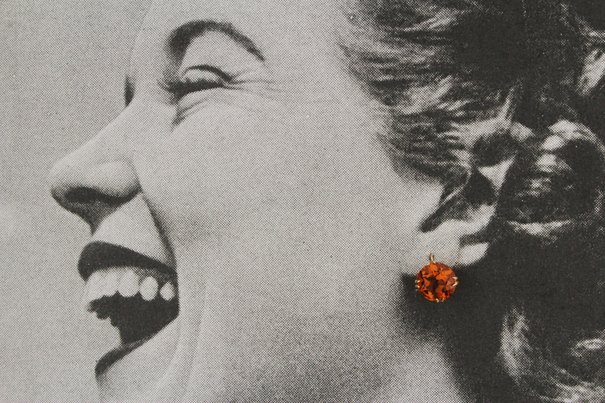 ANTIQUE EDWARDIAN c1910 CITRINE EARRINGS 9ct GOLD