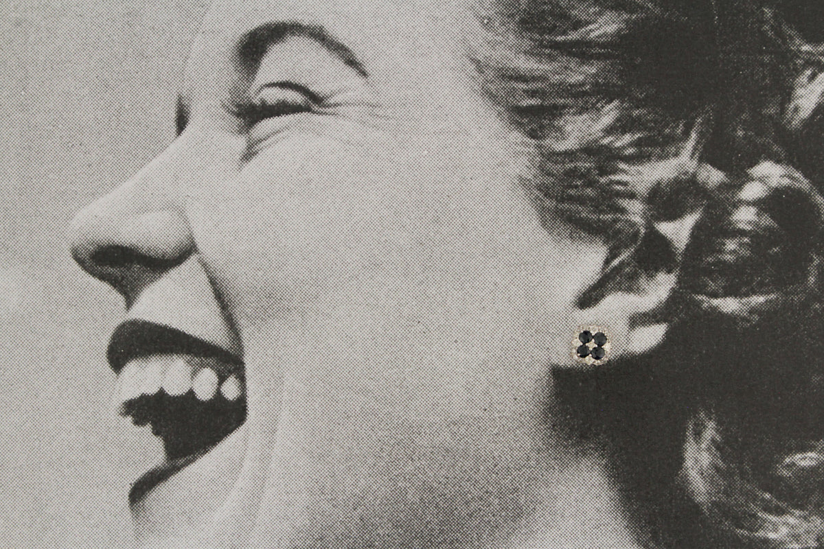 SAPPHIRE &amp; DIAMOND EARRINGS 14ct WHITE GOLD