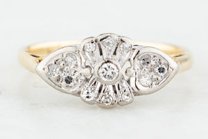 ART DECO DIAMOND RING 18ct GOLD & PLATINUM