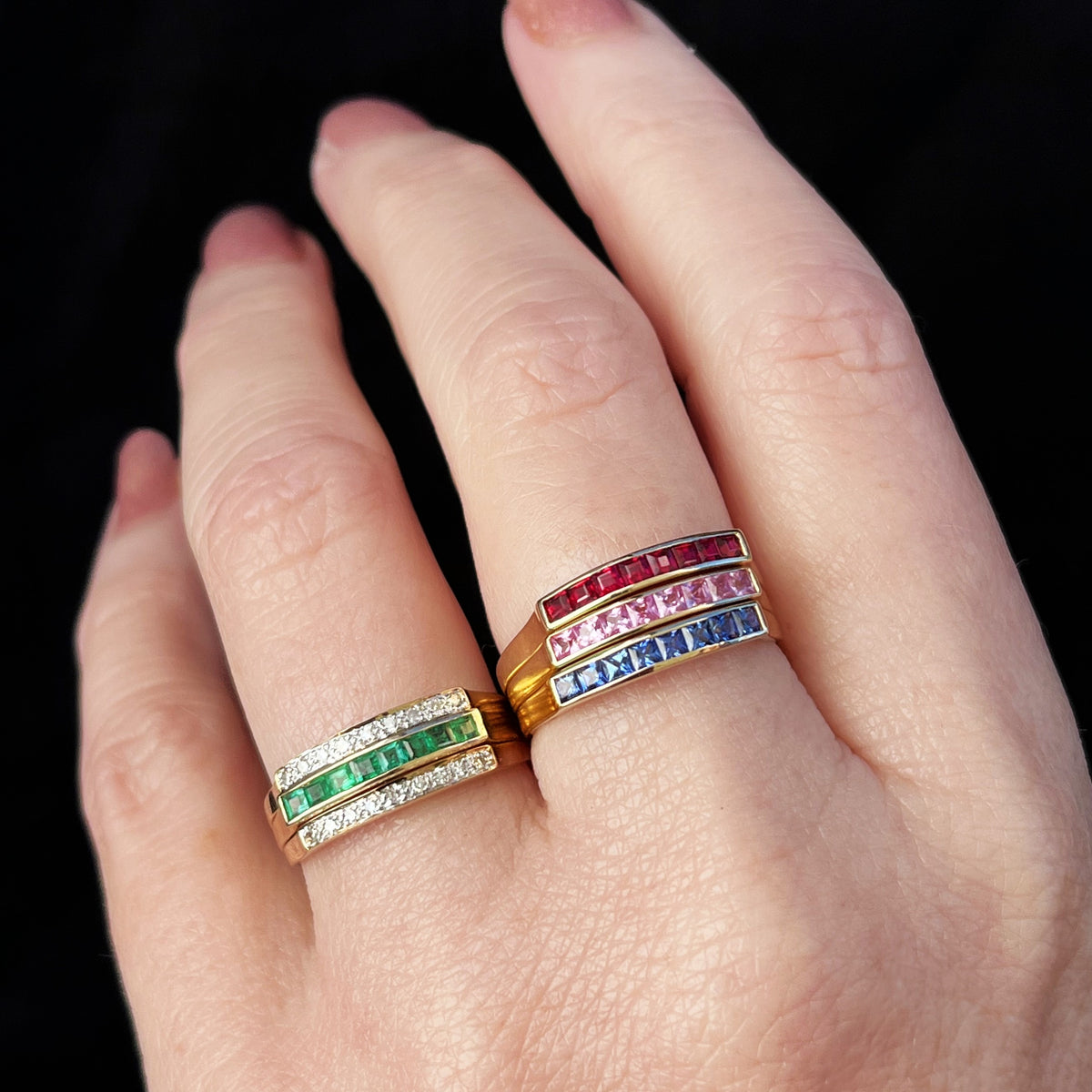 VINTAGE INTERCHANGEABLE GEMSTONE RING 14ct GOLD