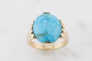 'THE CONSTANCE' TURQUOISE RING BY R&V ON 9ct YELLOW GOLD