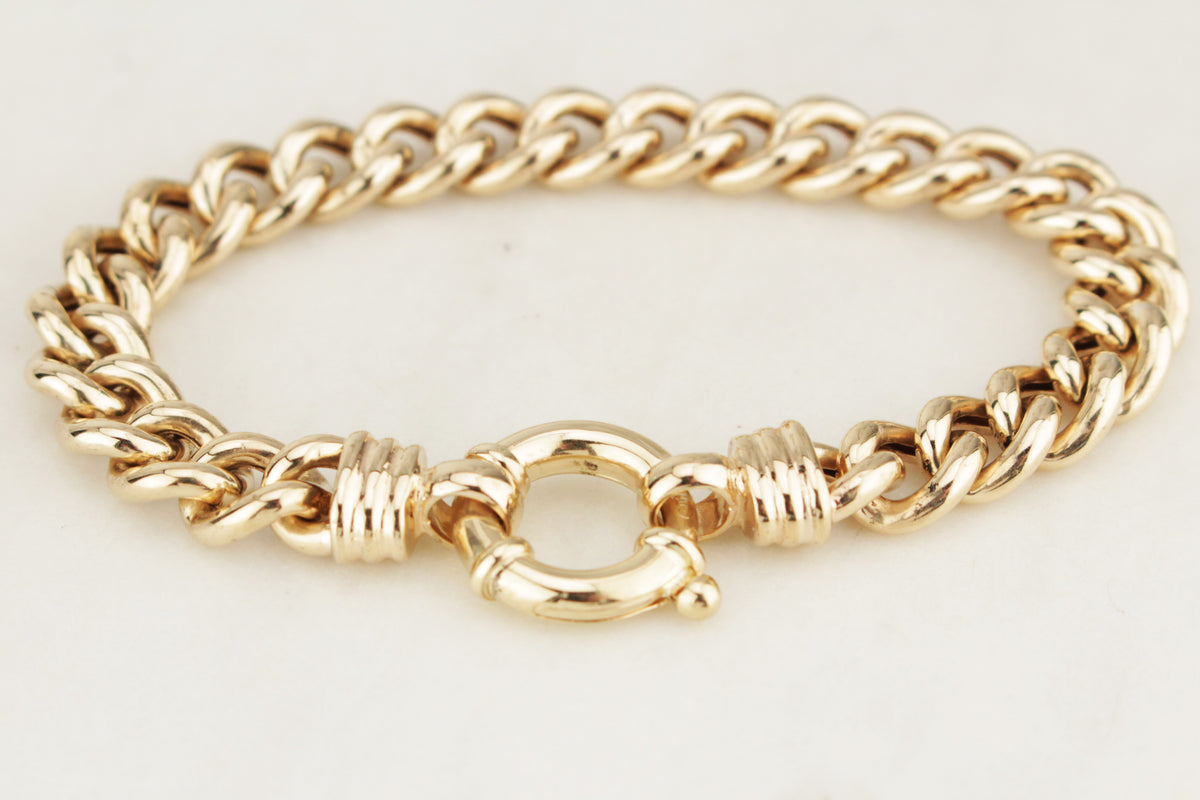 ANTIQUE EDWARDIAN c1900 9ct GOLD CURB LINK BRACELET