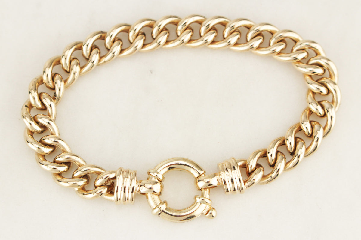 ANTIQUE EDWARDIAN c1900 9ct GOLD CURB LINK BRACELET