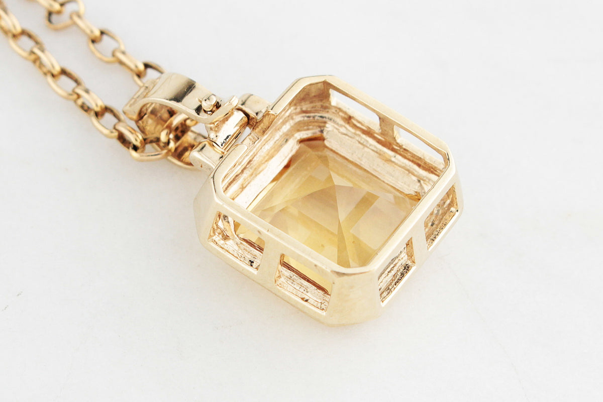 MODERN 12ct CITRINE ENHANCER PENDANT 9ct GOLD