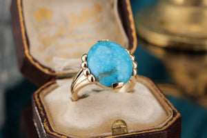 'THE CONSTANCE' TURQUOISE RING BY R&V ON 9ct YELLOW GOLD