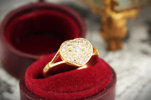 MODERN DIAMOND HEART RING 18ct YELLOW GOLD