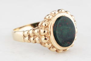 RETRO ANTIQUE STYLE BLOODSTONE RING 9ct GOLD