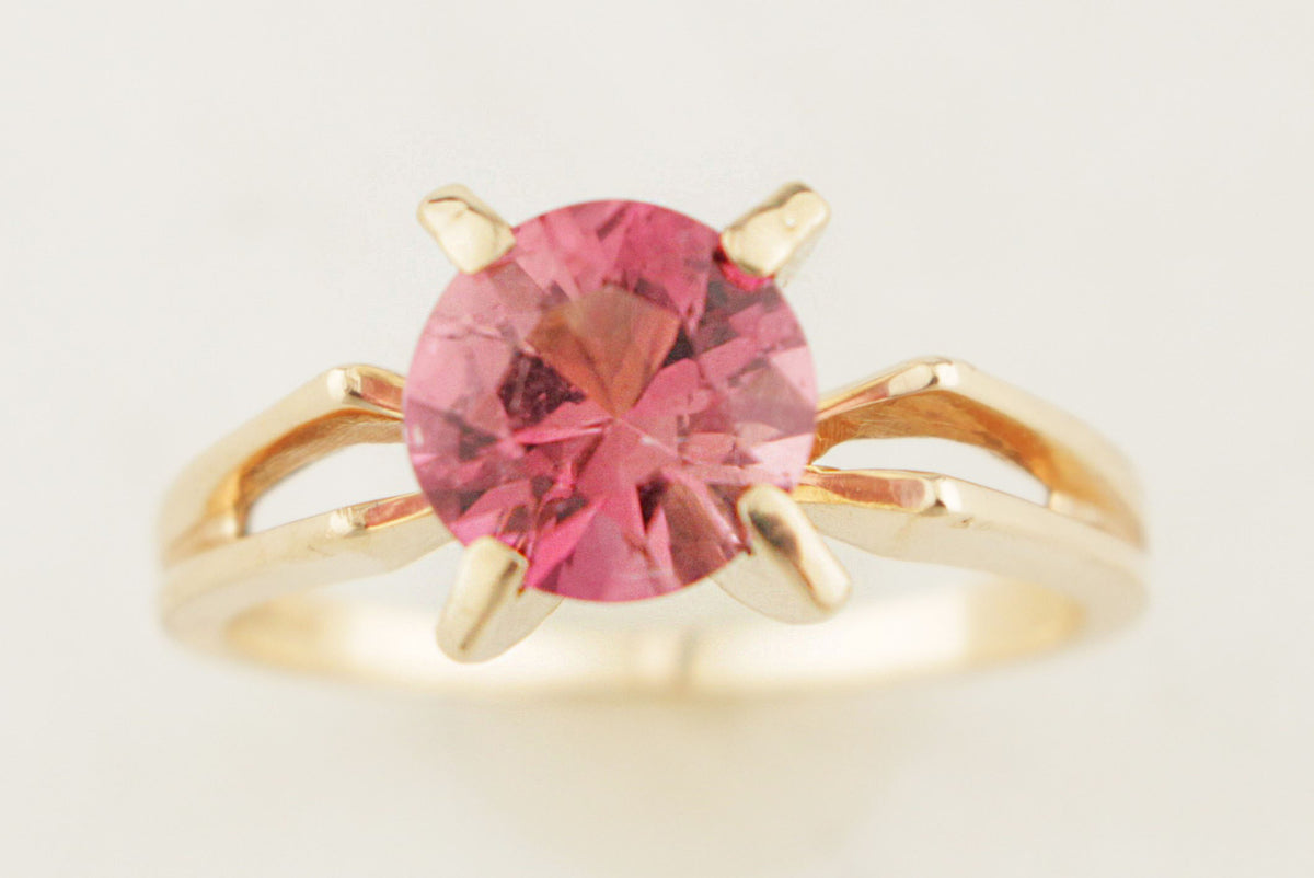 MID CENTURY PINK TOURMALINE RING 14ct GOLD