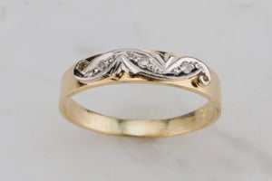 ART DECO c1930 DIAMOND BAND ON 18ct YELLOW & WHITE GOLD