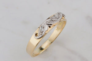 ART DECO c1930 DIAMOND BAND ON 18ct YELLOW & WHITE GOLD