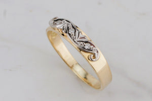 ART DECO c1930 DIAMOND BAND ON 18ct YELLOW & WHITE GOLD