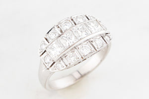 ART DECO 1.71ct DIAMOND RING 18ct WHITE GOLD