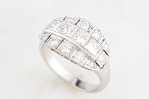 ART DECO 1.71ct DIAMOND RING 18ct WHITE GOLD
