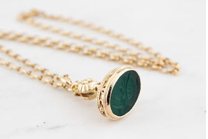 VINTAGE ANTIQUE STYLE SARD FOB PENDANT 9CT GOLD