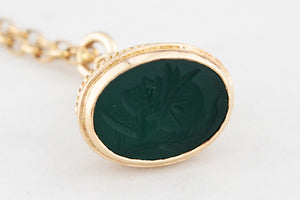VINTAGE ANTIQUE STYLE SARD FOB PENDANT 9CT GOLD