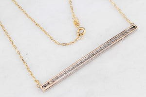 ART DECO 1.85ct DIAMOND BAR PENDANT 14ct GOLD