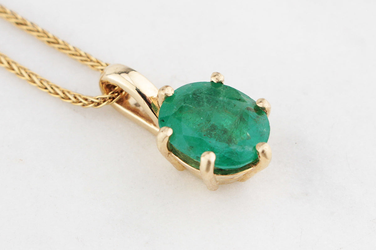 BESPOKE 2.20ct EMERALD PENDANT 10ct GOLD