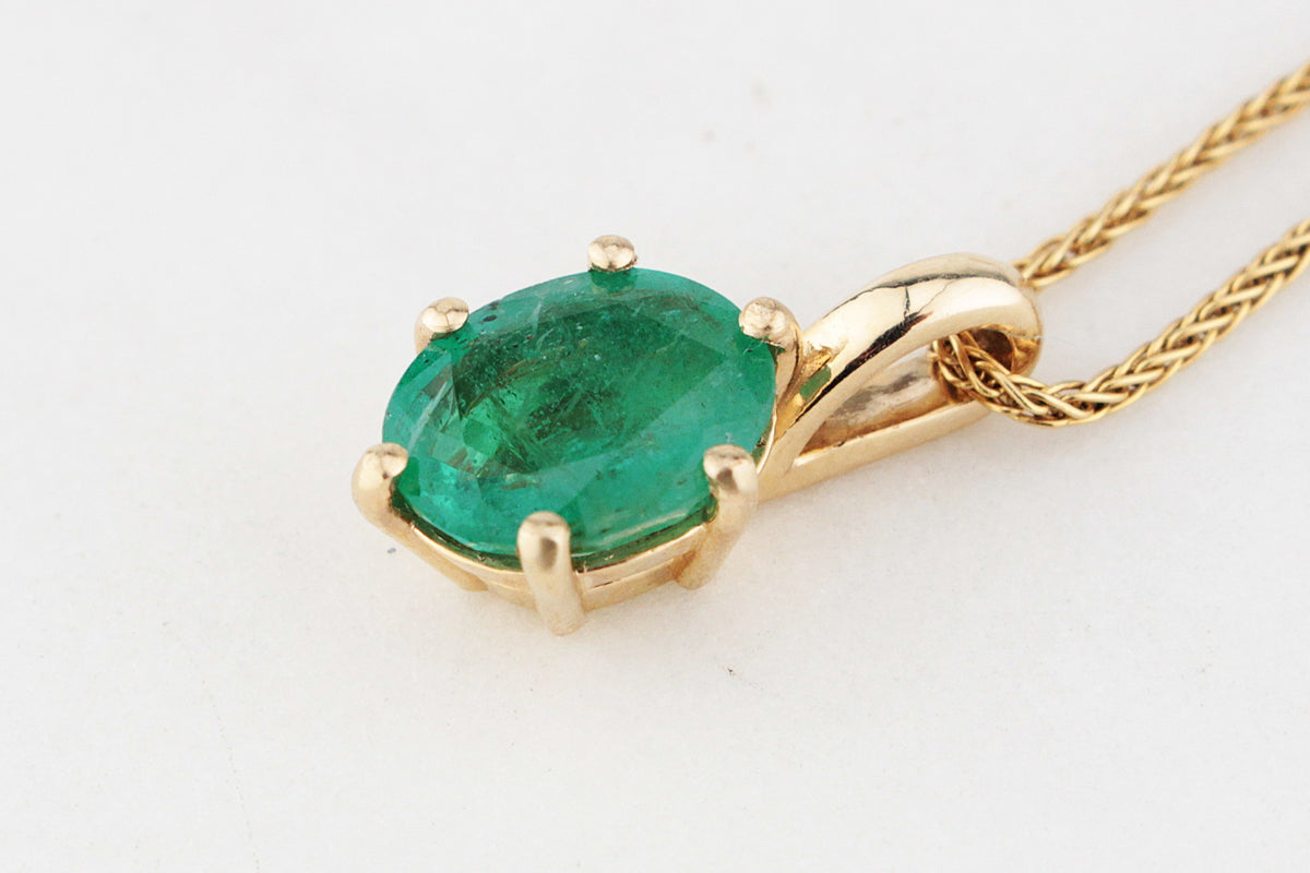 BESPOKE 2.20ct EMERALD PENDANT 10ct GOLD