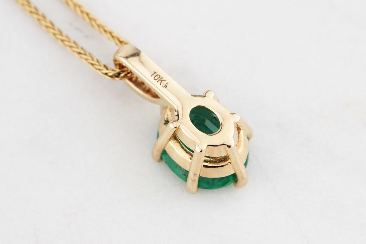 BESPOKE 2.20ct EMERALD PENDANT 10ct GOLD