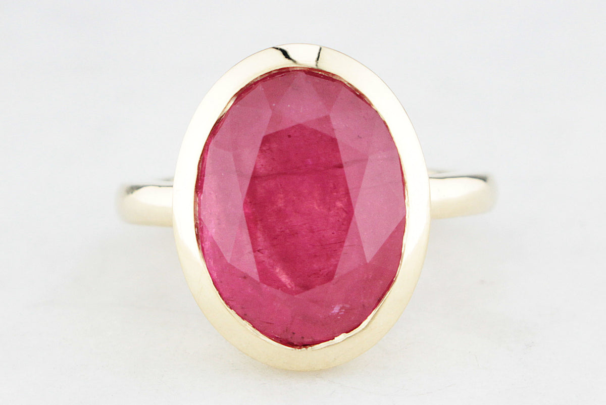 BESPOKE 11ct TOURMALINE RING IN 14ct GOLD