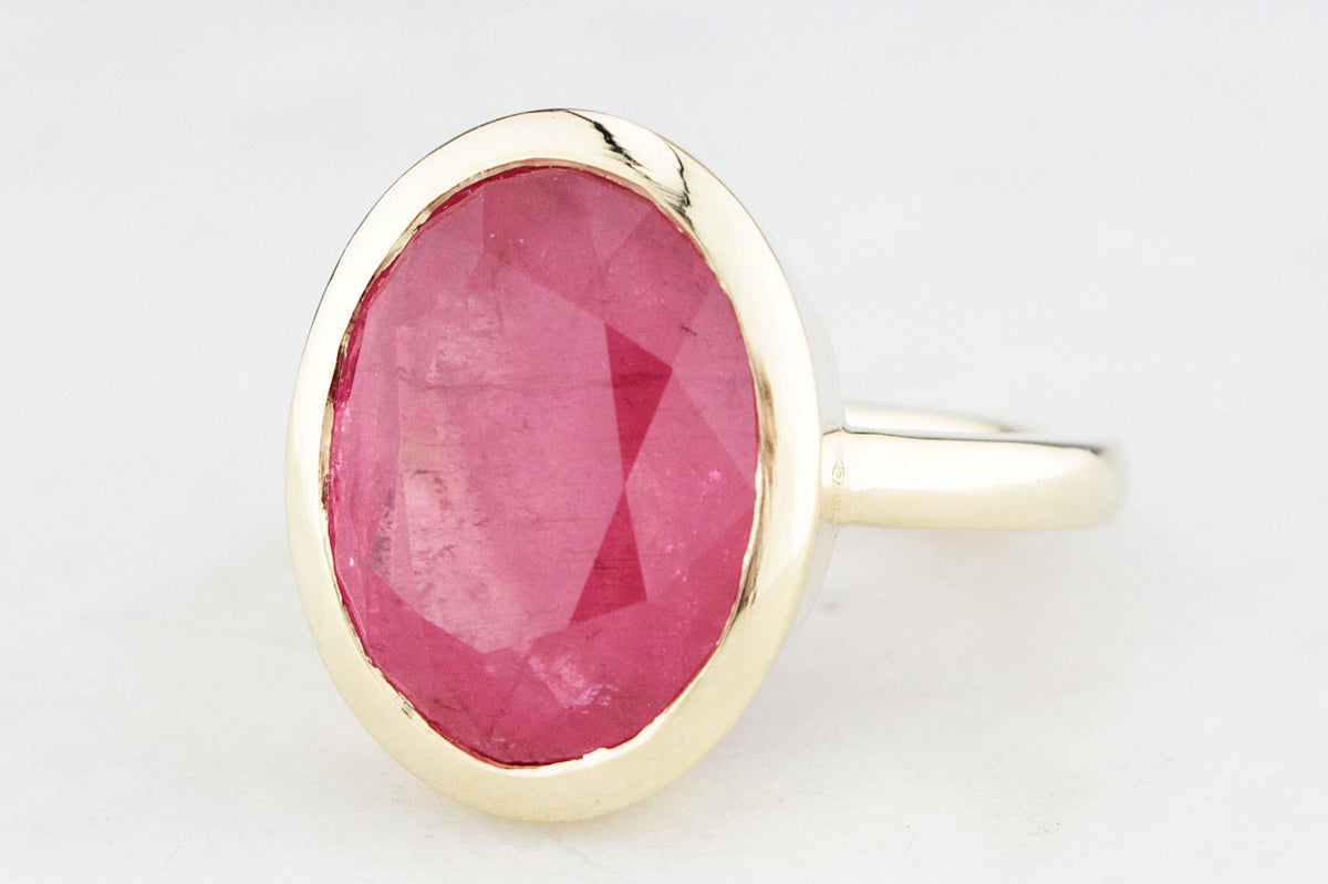BESPOKE 11ct TOURMALINE RING IN 14ct GOLD