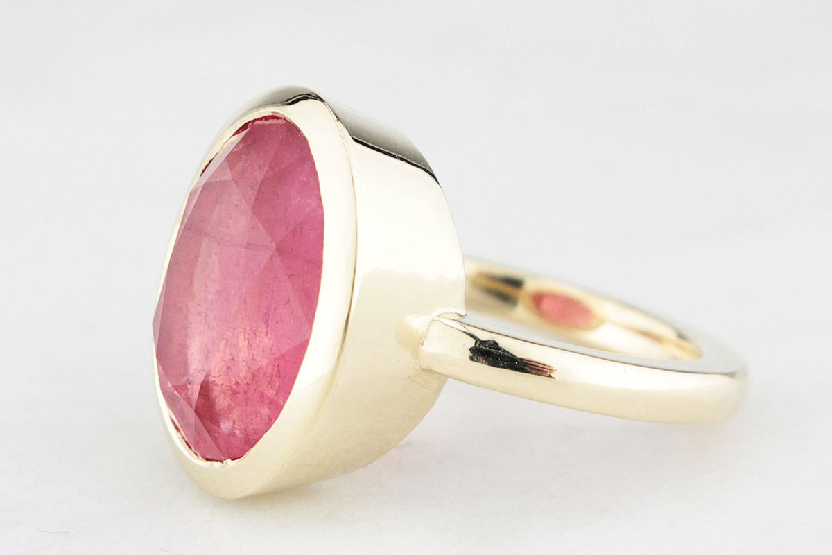 BESPOKE 11ct TOURMALINE RING IN 14ct GOLD