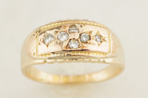 ANTIQUE LATE VICTORIAN 1897 DIAMOND RING 15ct GOLD