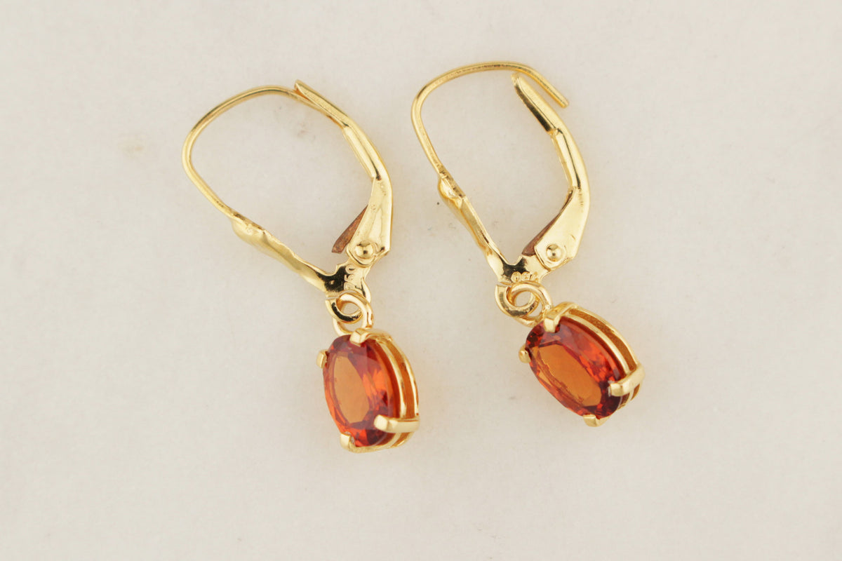 VINTAGE ITALIAN CITRINE PENDANT & EARRINGS 18ct GOLD