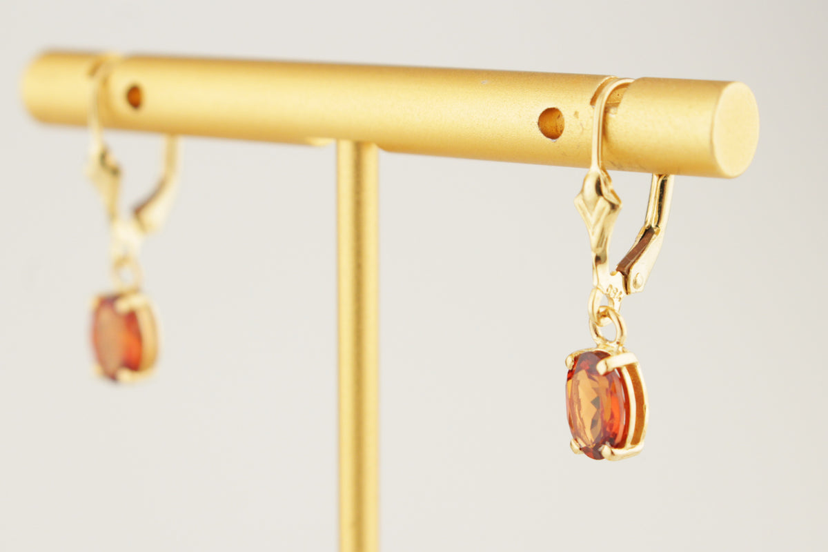 VINTAGE ITALIAN CITRINE PENDANT & EARRINGS 18ct GOLD