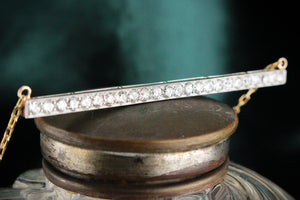 ART DECO 1.85ct DIAMOND BAR PENDANT 14ct GOLD