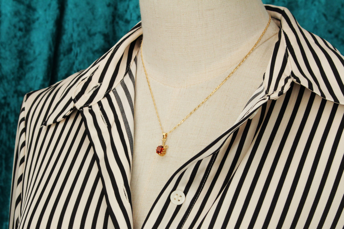 VINTAGE ITALIAN CITRINE PENDANT & EARRINGS 18ct GOLD