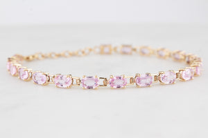 12ct PINK SAPPHIRE BRACELET 10ct GOLD