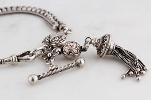 ANTIQUE VICTORIAN ALBERTINA BRACELET STERLING SILVER