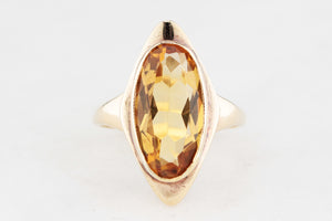 MID-CENTURY 4.50ct CITRINE RING 9ct GOLD