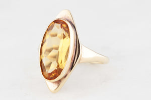 MID-CENTURY 4.50ct CITRINE RING 9ct GOLD