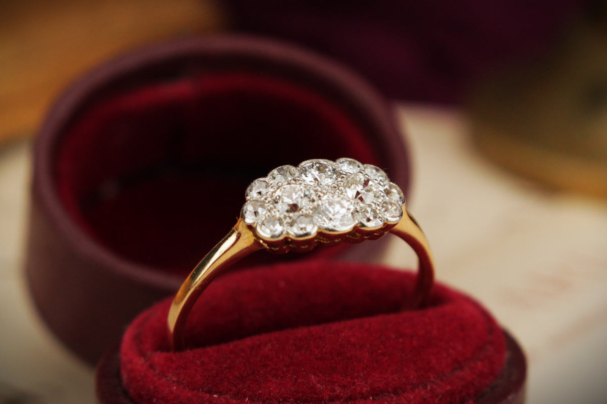 ANTIQUE EDWARDIAN c1910 DIAMOND RING 18ct GOLD