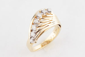 RETRO DIAMOND COCKTAIL RING 10ct GOLD