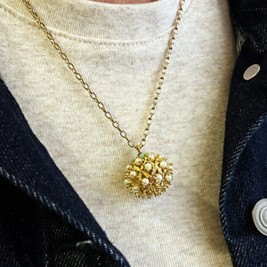VINTAGE TURQUOISE & PEARL PENDANT 18ct GOLD