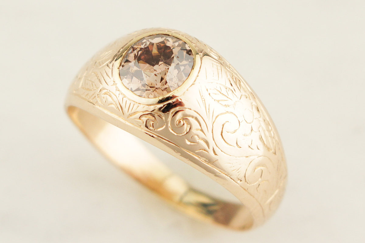 VINTAGE ESTATE c1930/40 1.3ct CHAMPAGNE DIAMOND RING