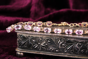 12ct PINK SAPPHIRE BRACELET 10ct GOLD