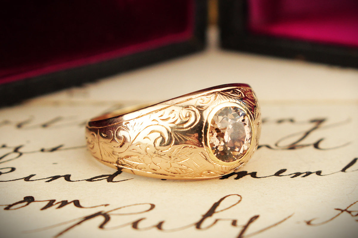 VINTAGE ESTATE c1930/40 1.3ct CHAMPAGNE DIAMOND RING