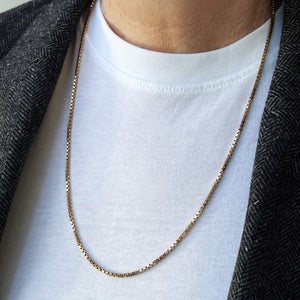 VINTAGE ITALIAN BOX LINK CHAIN 9ct GOLD
